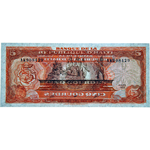 5 гурдов 1989 года - Гаити (Pick 255) UNC