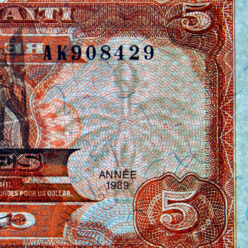 5 гурдов 1989 года - Гаити (Pick 255) UNC
