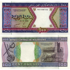 100 угий 2002 года - Мавритания (Pick 4) UNC