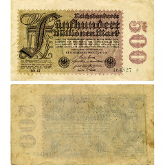 500 миллионов марок 1923 года - Веймарская Республика (Pick 110) F-VF