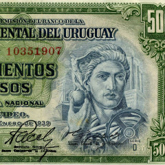 500 песо 1939 (1967) гг. - Уругвай (Pick 44) F-VF