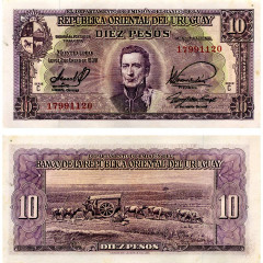 10 песо 1939 года - Уругвай (Pick 37) XF