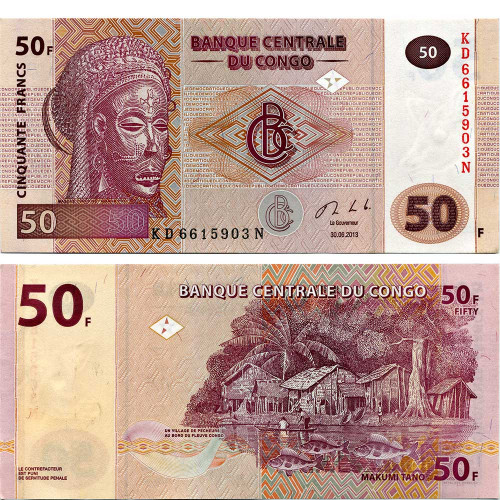 50 франков 2013 года - ДР Конго UNC