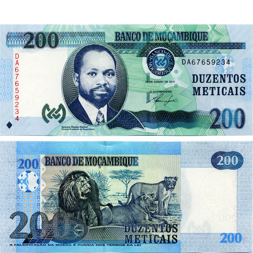 200 метикалов 2011 года - Мозамбик (Pick 152) UNC