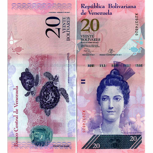 20 боливаров 2013 года - Венесуэла - 29 октября 2013 года - UNC