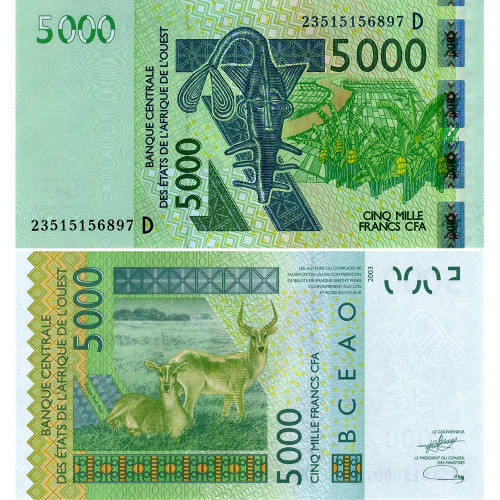5000 франков 2003 (2023) года - Мали (Pick 417D) UNC