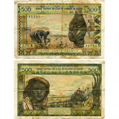 500 франков 1959-1965 гг года - Сенегал (Pick 702K) G-VG