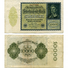 10000 марок 1922 года - Веймарская Республика (Pick 72) F-VF