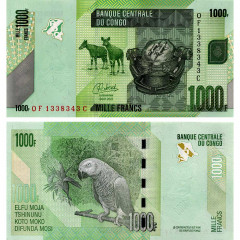 1000 франков 2022 года - ДР Конго (Pick 101) UNC