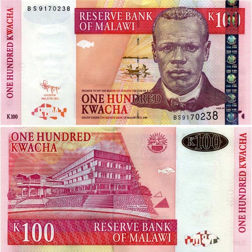 100 квач 2011 года - Малави (Pick 54c) UNC
