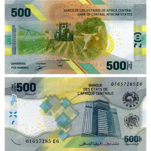 500 франков 2020 (2022) года - Центральноафриканская Республика (Pick 700) UNC