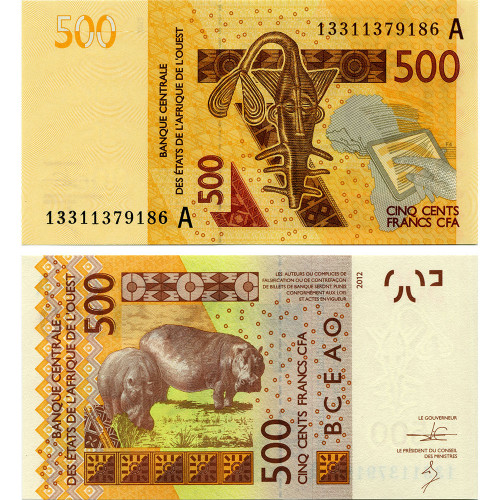 500 франков 2012 года — Кот-д'Ивуар UNC