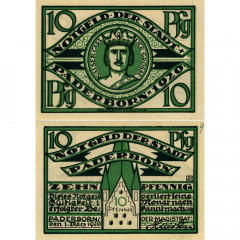 Нотгельд 10 пфеннигов 1920 года - Германия - Paderborn (Падерборн) XF