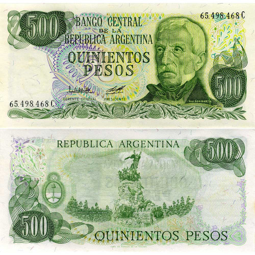 500 песо 1977-1982 гг - Аргентина (Pick 303) UNC