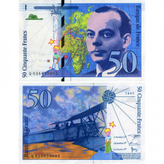 50 франков 1994-1999 гг - Франция (Pick 157A (Сент-Экзюпери) aUNC