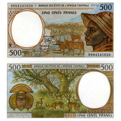 500 франков 1993-2000 гг - Центральноафриканская Республика (Pick 301F) UNC