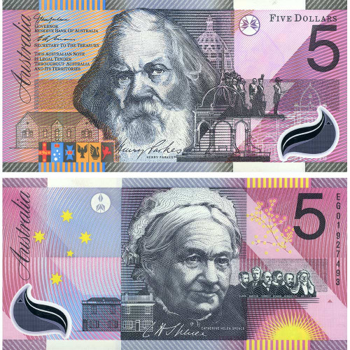5 долларов 2001 года - 100 лет Содружества - Австралия (Pick 56a) UNC - пластик