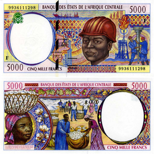 5000 франков 1994-1999 гг - Центральноафриканская Республика (Pick 304F) UNC