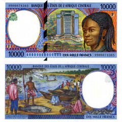10000 франков 1999 (1994-2000) гг - Центральноафриканская Республика (Pick 305F) UNC