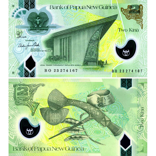 2 кина 2023 года - Папуа-Новая Гвинея (Pick 50) UNC пластик