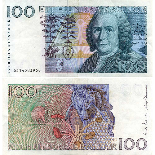 100 крон 1986-2000 гг. - Швеция (Pick 57) F-VF