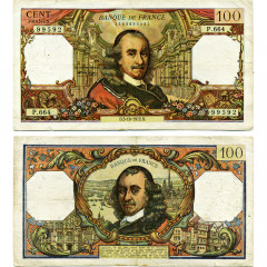 100 франков 1972 г (Корнель) - Франция (Pick 149.d) - VF