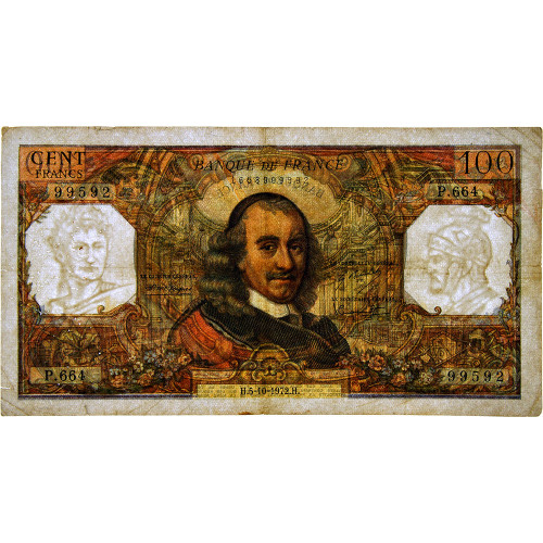 100 франков 1972 г (Корнель) - Франция (Pick 149.d) - VF
