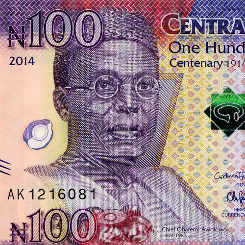 100 найра 2014 года - 100 лет существования Нигерии) UNC