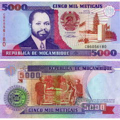 5000 метикал 1991 года - Мозамбик (Pick 136) UNC