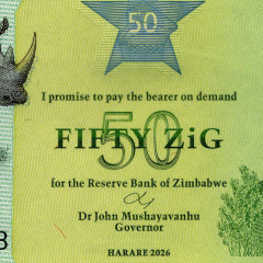 50 зиг 2026 года - Зимбабве (Pick 117) - UNC