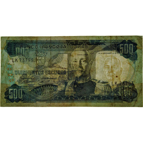 500 эскудо 1972 года - Ангола (Pick 102) F-VF