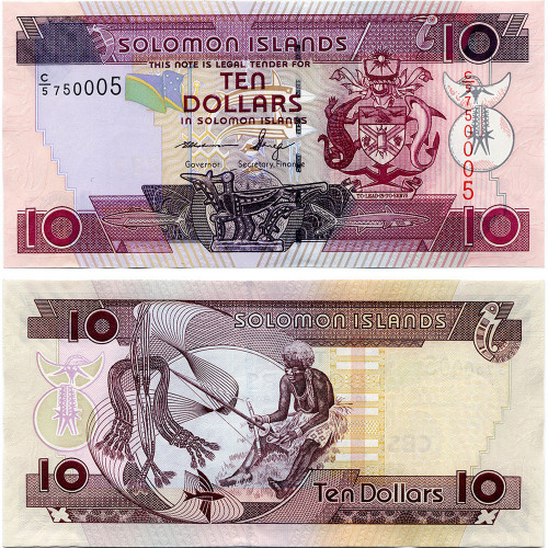 10 долларов 2005-2009 гг. - Соломоновы острова (Pick # 27) UNC