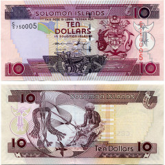 10 долларов 2005-2009 гг. - Соломоновы острова (Pick # 27) UNC