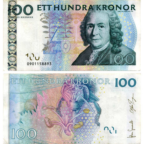 100 крон 2001-2014 гг. - Швеция (Pick 65) F-VF