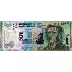 5 песо 2015 года - Аргентина (Pick 359) UNC