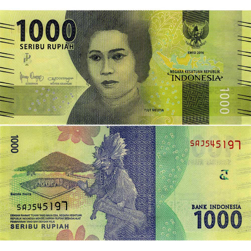1000 рупий 2019 года - Индонезия (Pick# 154) UNC