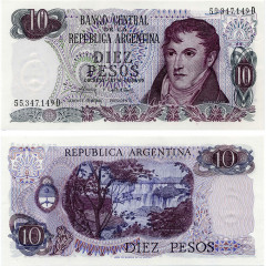 10 песо 1973-1976 гг - Аргентина (Pick 295) UNC