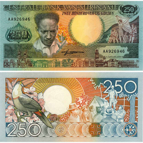 250 гульденов 1988 года - Суринам (Pick 134) UNC