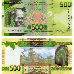 500 франков 2022 года - Гвинея (Pick W52) UNC