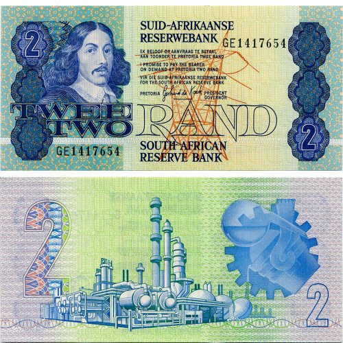 2 рэнда 1983-1990 гг - ЮАР (Pick 118.d) UNC