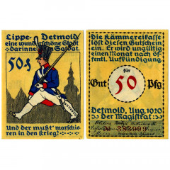 Нотгельд 50 пфеннигов 1920 года - Германия - Detmold (Детмольд) - Mehl 268) XF