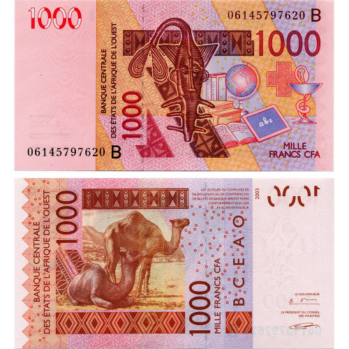 1000 франков 2003-2005 гг - Бенин (Pick 215B) UNC