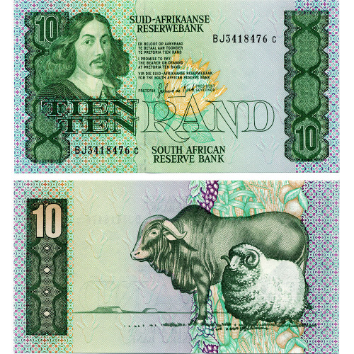 10 рэндов 1985-1990 гг - ЮАР (Pick 120.d) UNC