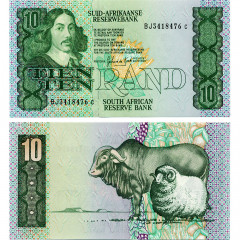 10 рэндов 1985-1990 гг - ЮАР (Pick 120.d) UNC