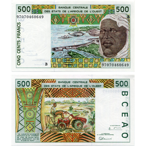 500 франков 1991-2002 гг - Бенин (Pick 210B) UNC