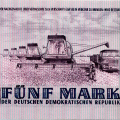 5 марок 1975 года - ГДР (Pick 27.a) Широкие цифры номера) aUNC
