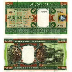 500 угий 2002 года - Мавритания (Pick 8) Большой формат) UNC