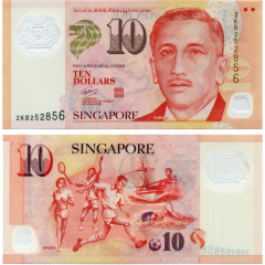 10 долларов 2005-2023 гг — Сингапур UNC