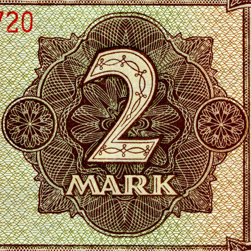 2 марки 1948 года - ГДР (Pick 10.b) UNC