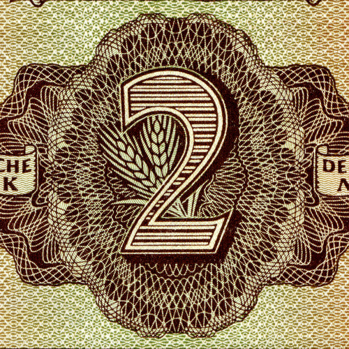 2 марки 1948 года - ГДР (Pick 10.b) UNC